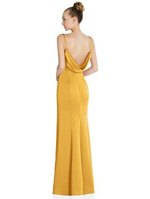 Special Order Draped Cowl-Back Princess Line Dress with Front Slit
