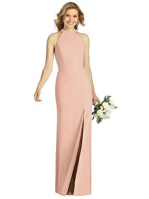 Special Order High-Neck Cutout Halter Trumpet Gown