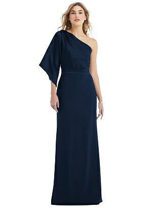 Special Order One-Shoulder Bell Sleeve Trumpet Gown