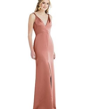 Special Order Twist Strap Maxi Slip Dress with Front Slit - Neve