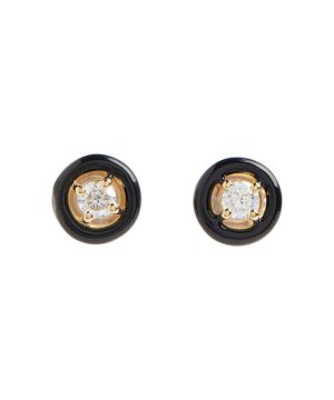 Sylvie 18kt gold stud earrings with diamonds