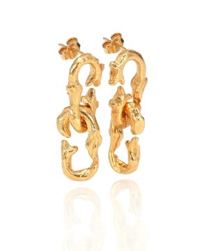 The Refrain of the Night 24kt gold-plated earrings