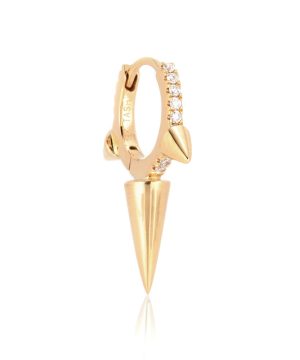 Triple Long Spike Eternity Ring 18kt gold and diamond earring