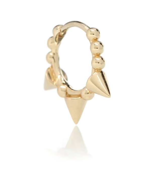 Triple Spike Clicker 14kt gold earring