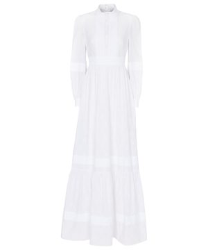 Ulrica cotton-blend voile bridal gown