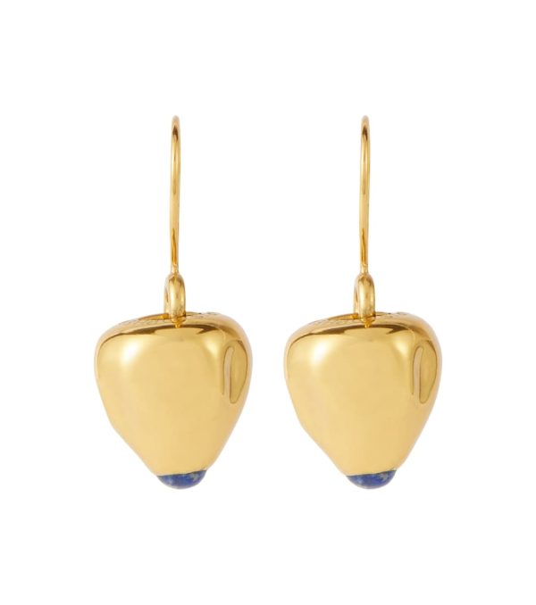 Warped Acorn gold-plated earrings
