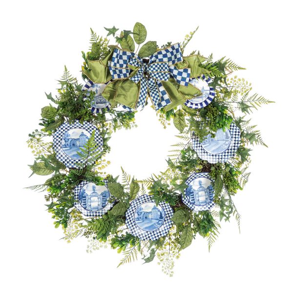 MacKenzie-Childs - Fern Wreath - Royal Toile