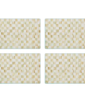 MacKenzie-Childs - Parchment Check Cork Back Placemats - Set of 4