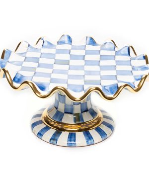 MacKenzie-Childs - Royal Check Fluted Cake Stand