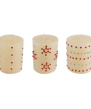 MacKenzie-Childs - Sparkle Mini Pillar Candles - Set of 3